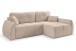 Ecksofa >Sancho Long< in beige, Cord - 255x107x155cm (BxHxT)