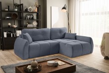 Ecksofa >Sancho Long< in blau-grau, Cord -...