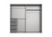 Schwebetürenschrank >BALI< in GRAPHIT / GLAS SCHWARZ - 225x208x64cm (BxHxT)