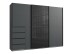 Schwebetürenschrank >BALI< in GRAPHIT / GLAS SCHWARZ - 270x208x64cm (BxHxT)