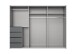 Schwebetürenschrank >BALI< in GRAPHIT / GLAS SCHWARZ - 270x208x64cm (BxHxT)