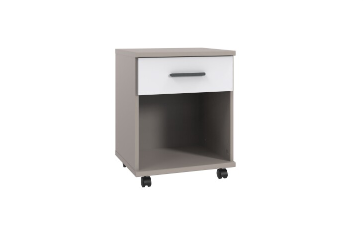 Rollcontainer >BAHAMAS< in SAHARAGRAU + WEISS - 46x58x40cm (BxHxT)