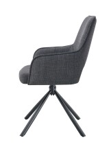 Esszimmerstuhl >Jana< 2er Set in anthrazit, Webstoff - 57x91x64cm (BxHxT) 360° Drehfunktion