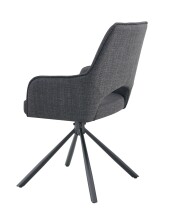 Esszimmerstuhl >Jana< 2er Set in anthrazit, Webstoff - 57x91x64cm (BxHxT) 360° Drehfunktion