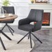 Esszimmerstuhl >Jana< 2er Set in anthrazit, Webstoff - 57x91x64cm (BxHxT) 360° Drehfunktion