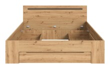 Bettgestell >Canu< in Basalt Grau / Artisan - 184x87x205cm (BxHxT) Liegefläche 180x200 cm