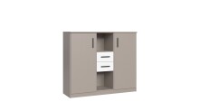 Highboard >BAHAMAS< in SAHARAGRAU + WEISS -...