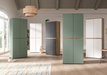 Highboard >Scarpa< in Evoke Oak / Anthrazit - 105x111x37cm (BxHxT)
