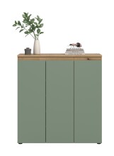 Highboard >Scarpa< in Evoke Oak / Smoke Green - 105x111x37cm (BxHxT)