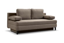 Schlafsofa >Sorto< in braun-beige, Cord - 200x91x100cm (BxHxT)