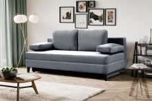 Schlafsofa >Sorto< in blau-grau, Cord -...