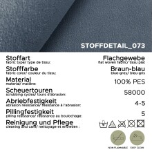 Schlafsofa >Sorto< in blau-grau, Cord - 200x91x100cm (BxHxT)