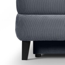 Schlafsofa >Sorto< in blau-grau, Cord - 200x91x100cm (BxHxT)