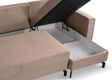 Ecksofa >Marti< in altrosa, Cord - 230x89x148cm (BxHxT)