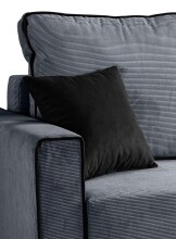 Ecksofa >Marti< in blau-grau, Cord - 230x89x148cm (BxHxT)