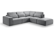 Ecksofa >Lux< in grau, Webstoff - 305x90x281cm (BxHxT)