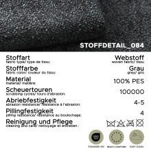 Ecksofa >Lux< in grau, Webstoff - 305x90x281cm (BxHxT)