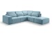 Ecksofa >Lux< in hellblau, Webstoff - 305x90x281cm (BxHxT)