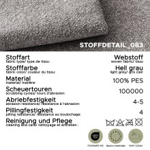 3,5-Sitzer >Venti< in hellgrau, Webstoff - 225x92x97cm (BxHxT)