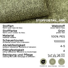 4-Sitzer >Venti< in grün, Webstoff - 286x92x97cm (BxHxT)