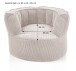 Sessel >Snuggle< in beige, Cord - 95x65x95cm (BxHxT)