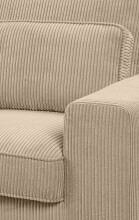 Ecksofa >Bolivia< in beige, Cord - 276x91x183cm (BxHxT)