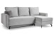 Ecksofa >Marti< in hellgrau, Cord - 230x89x148cm (BxHxT)