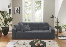 Big-Sofa >Maggy< Sitztiefen- / Kopfteilverstellung, Storm grau - 242x110x121cm (BxHxT)