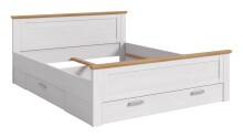 Bettgestell >Verona< in Sibiu Lärche, Spannplatte/MDF - 189x90x209cm (BxHxT)
