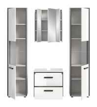 Badezimmer-Set >Kojak< in Weiß Hochglanz - 171x188x37cm (BxHxT)