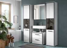 Badezimmer-Set >Kojak< in Weiß Hochglanz - 171x188x37cm (BxHxT)