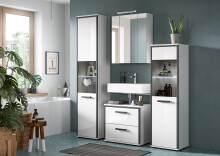 Badezimmer-Set >Kojak< in Weiß Hochglanz -...