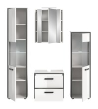 Badezimmer-Set >Kojak< in Weiß Hochglanz - 171x188x37cm (BxHxT)