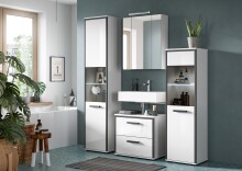 Badezimmer-Set >Kojak< in Weiß Hochglanz - 115x188x37cm (BxHxT)