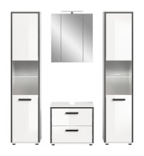 Badezimmer-Set >Kojak< in Weiß Hochglanz - 171x188x37cm (BxHxT)