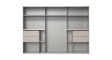 Schwebetürenschrank >palermo< in WEISS / SPIEGEL - 300x216x65 (BxHxT)