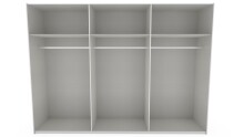 Schwebetürenschrank >palermo< in WEISS / SPIEGEL - 300x216x65 (BxHxT)