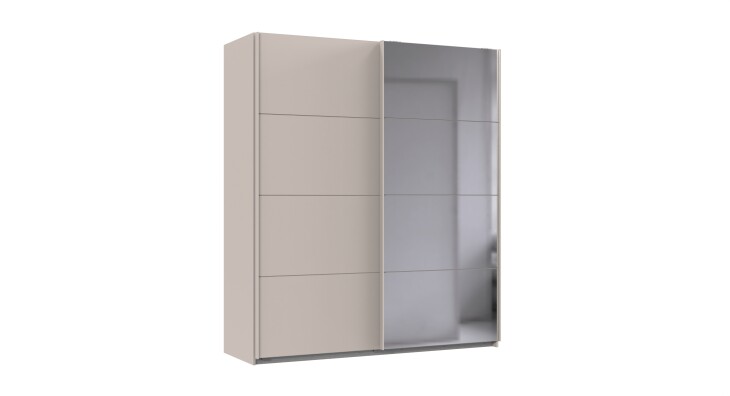 Schwebetürenschrank >AALST< in KASCHMIR / SPIEGEL - 180x208x65cm (BxHxT)