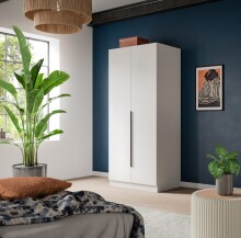 Kleiderschrank >Kopenhagen< in Weiß - 80x181x52cm (BxHxT)