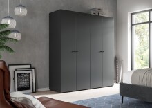 Kleiderschrank >Darwin< in Anthrazit - 160x176x51cm...