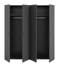 Kleiderschrank >Darwin< in Anthrazit - 160x176x51cm (BxHxT)