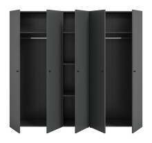 Kleiderschrank >Darwin< in Anthrazit - 200x176x51cm (BxHxT)