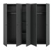 Kleiderschrank >Darwin< in Anthrazit - 200x176x51cm (BxHxT)