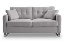 2-Sitzer >Hera< in hellgrau, Flachgewebe - 175x92x94cm (BxHxT)