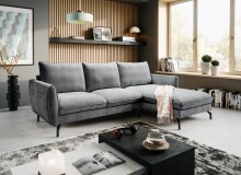 Ecksofa >Toronto< in grau, Webstoff - 259x87x165cm...