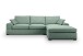 Ecksofa >Veda< in petrol, Strukturstoff - 308x90x186cm (BxHxT)