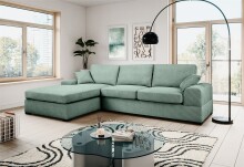 Ecksofa >Veda< in petrol, Strukturstoff -...