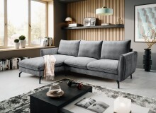 Ecksofa >Toronto< in grau, Webstoff - 259x87x165cm...