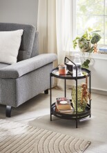 Couchtisch >Tino< in Schwarz, Metall - 44x62x44cm...