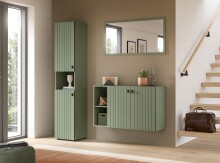 Garderobenschrank >Station< in Smoke Green - 40x192x37cm (BxHxT)